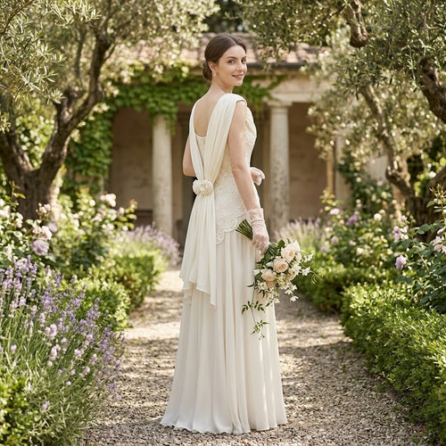 Elegant Square Neck Lace Maxi Formal Dress