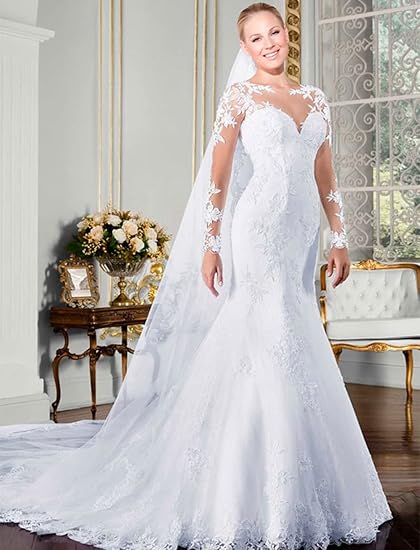 Long Sleeve Lace Mermaid Wedding Dress