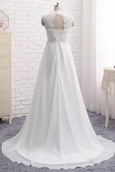 Women's Chiffon Lace Long Dress Elegant Formal Evening Gown
