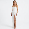 Women's Chiffon Ruched Long Dress Elegant Formal Evening Gown