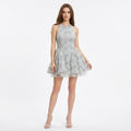 Floral Lace Sleeveless A-Line Mini Party Dress for Banquet Events