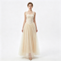 Tulle Lace Halter A-Line Formal Evening Gown for Banquet Events