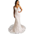Lace Mermaid Wedding Dress with Long Sleeves
