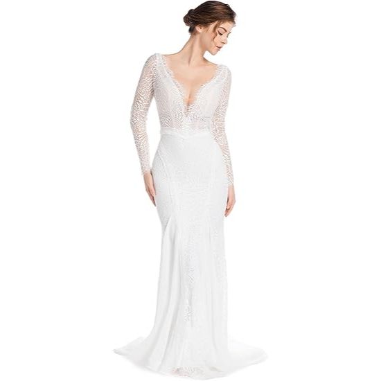 Open Back Mermaid Wedding Dress with Built-in Bra