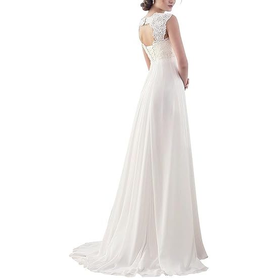 Women's Chiffon Lace Long Dress Elegant Formal Evening Gown